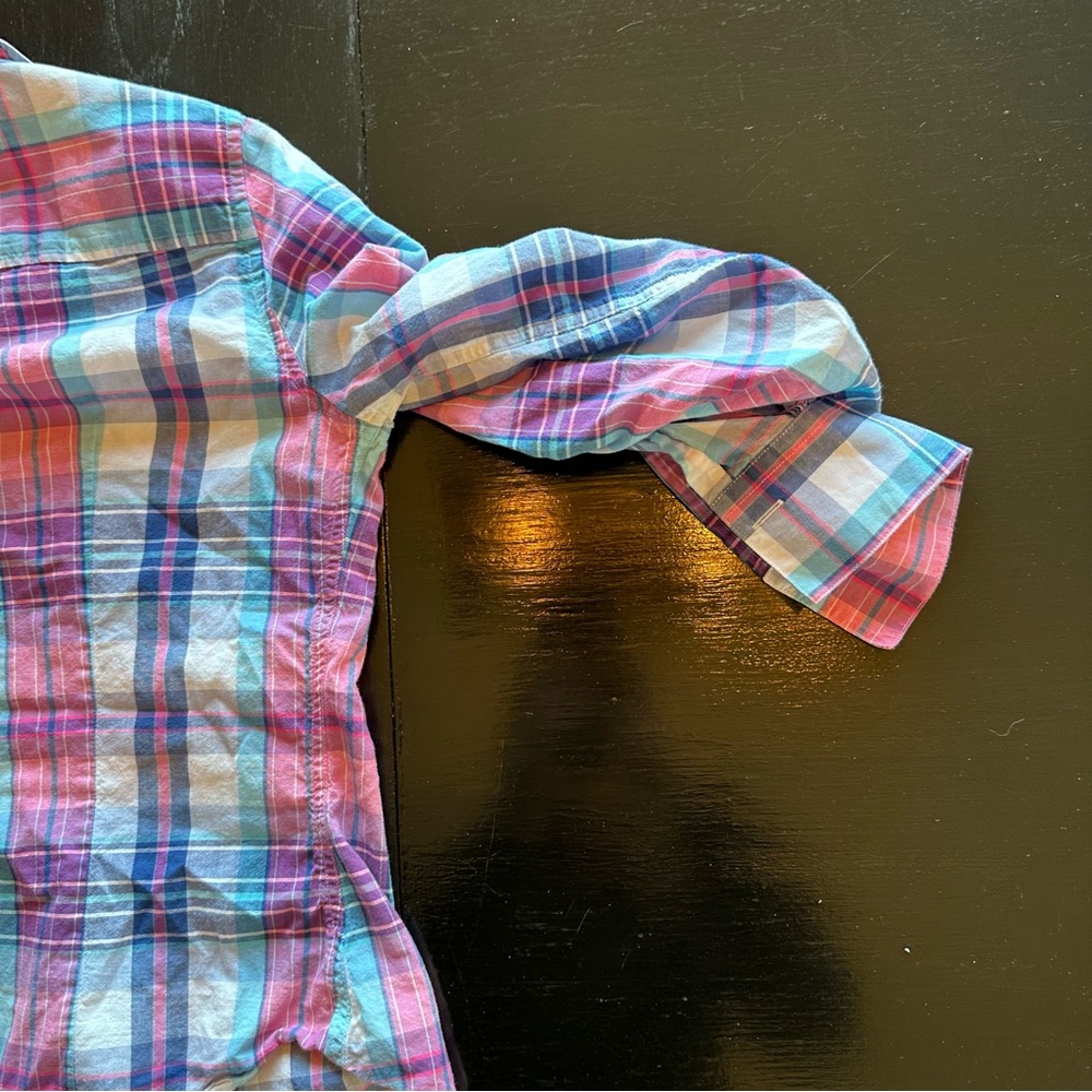 Vintage Retro Iconic Brooks Brothers Blue and Pink Y2K Button Down Size 6P - Picture 6 of 9